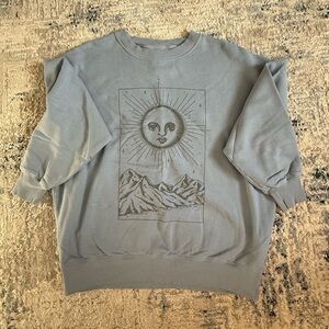 American Eagle - Blue Sun and Mountain Graphic Sweater
